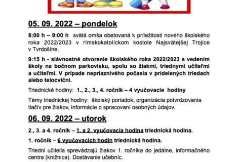 Začiatok školského roka